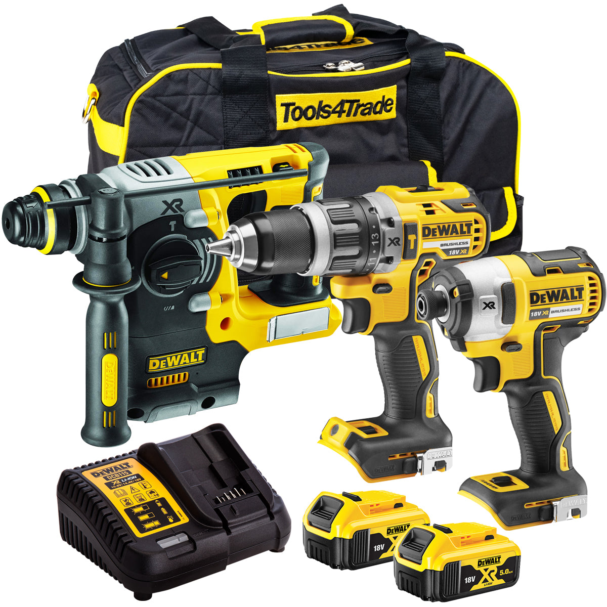 3 Piece 18V Li-ion Kit 2 x 5.0Ah Batteries & Charger T4TKIT-174-Kikonat