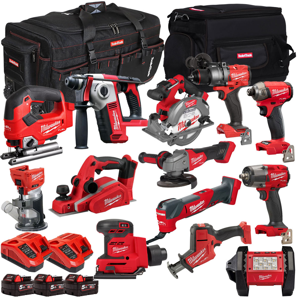 MW 18V 13 Piece Combo Kit with 3 x 5.0Ah Battery & Charger T4TKIT-32219-Kikonat