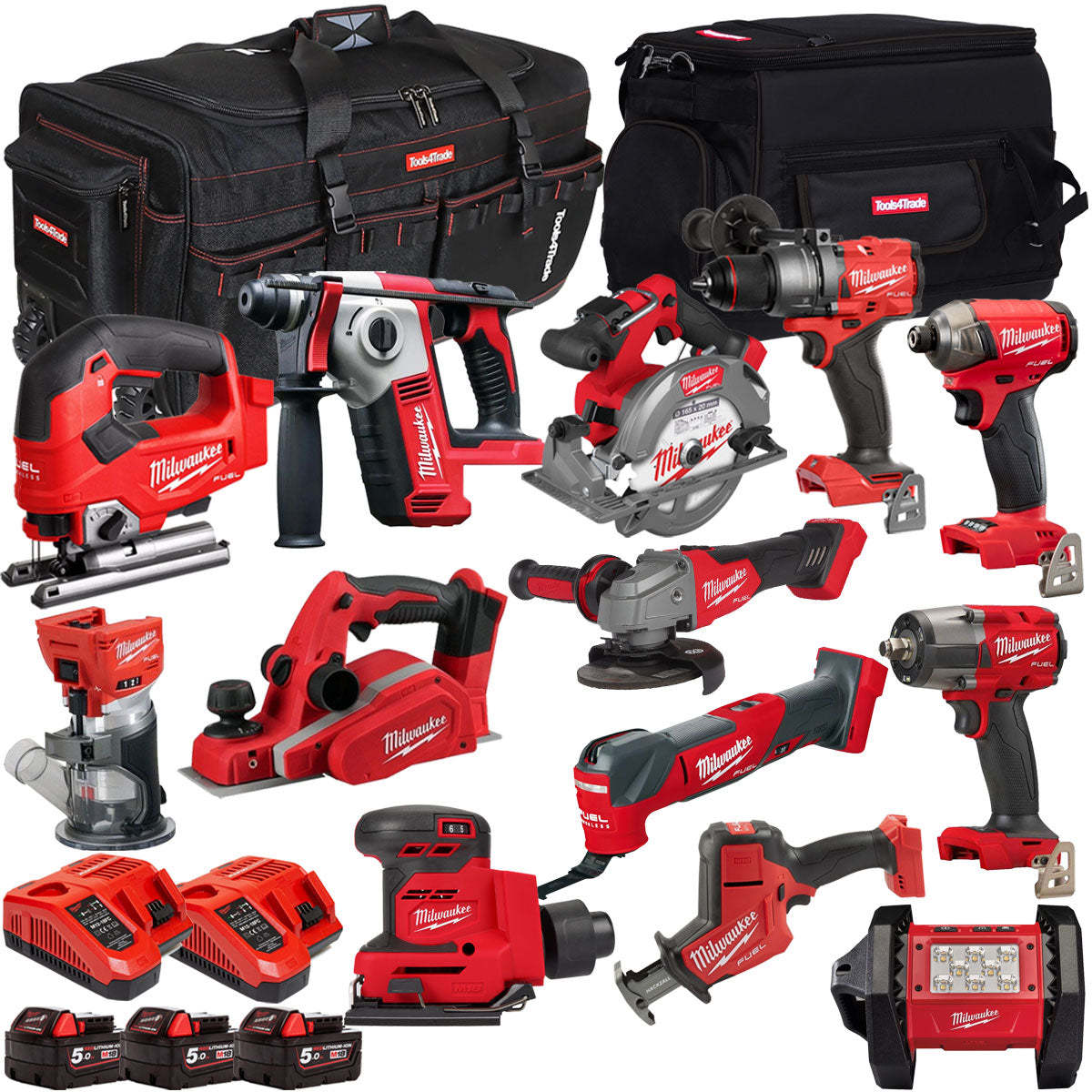 MW 18V 13 Piece Combo Kit with 3 x 5.0Ah Battery & Charger T4TKIT-32219-Kikonat