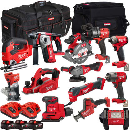 MW 18V 13 Piece Combo Kit with 3 x 5.0Ah Battery & Charger T4TKIT-32219-Kikonat