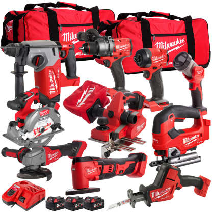 MW 18V 10 Piece Combo Kit with 3 x 5.0Ah Battery & Charger T4TKIT-32230-Kikonat