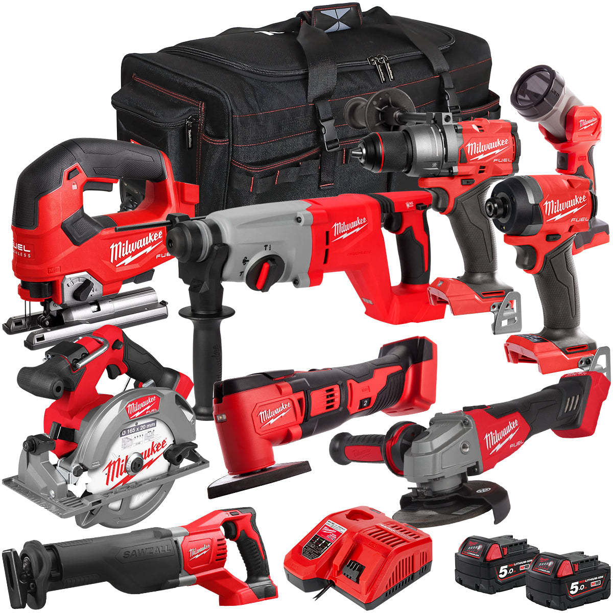 MW 18V 9 Piece Combo Kit with 2 x 5.0Ah Battery & Charger T4TKIT-32232-Kikonat