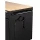 56 IN. W 5-DRAWER 1-DOOR, DEEP TOOL CHEST MOBILE WORKBENCH IN GLOSS BLACK WITH HARDWOOD TOP-Kikonat