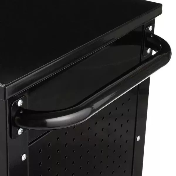 33 IN 4-DRAWER MECHANICS CART WITH EXTENDED SIDE TABLE AND BOTTLE TRAY-Kikonat