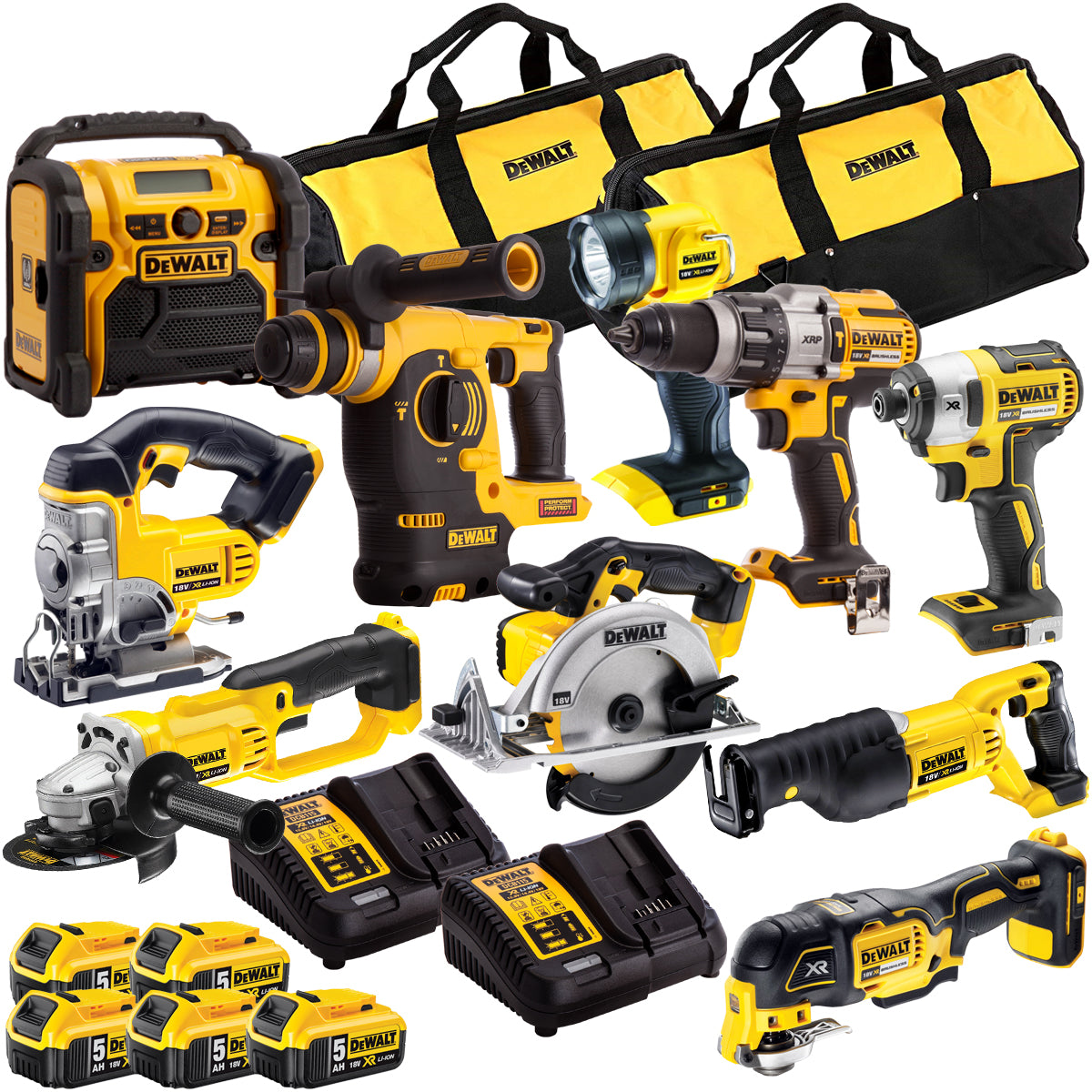 18V 10 Piece Power Tool Kit with 5 x 4.0Ah Batteries T4TKIT-857-Kikonat