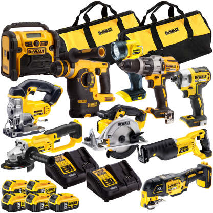 18V 10 Piece Power Tool Kit with 5 x 4.0Ah Batteries T4TKIT-857-Kikonat