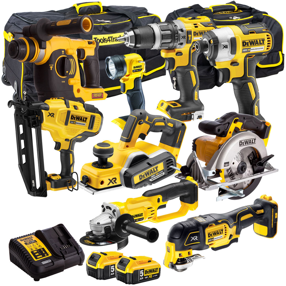 18V 9 Piece Power Tool Kit with 2 x 5.0Ah Batteries T4TKIT-924-Kikonat