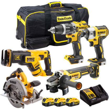 DCK623P3B 18V Brushless 6 Piece Kit 3 x 5.0Ah Batteries & Changer in Bag-Kikonat
