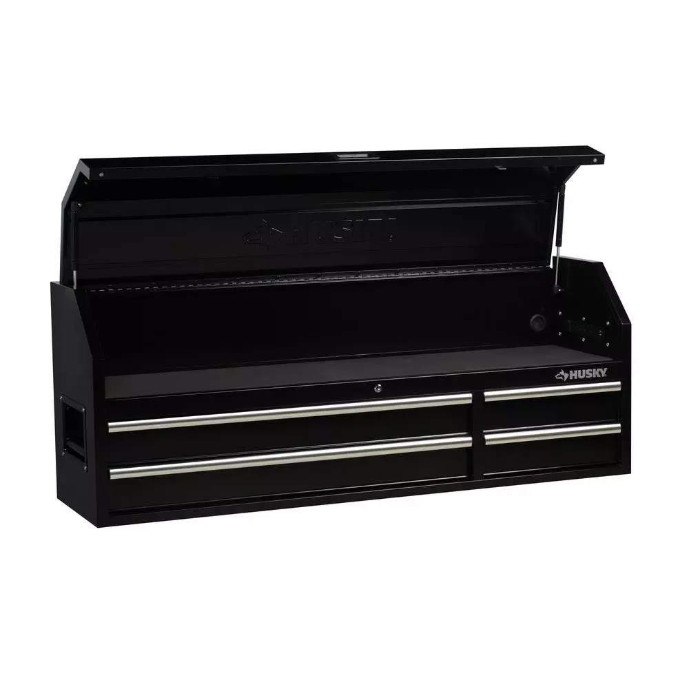 61 IN. W X 15.8 IN. D 4-DRAWER TOOL CHEST WITH POWER STRIP IN BLACK-Kikonat
