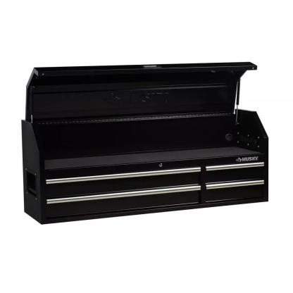 61 IN. W X 15.8 IN. D 4-DRAWER TOOL CHEST WITH POWER STRIP IN BLACK-Kikonat