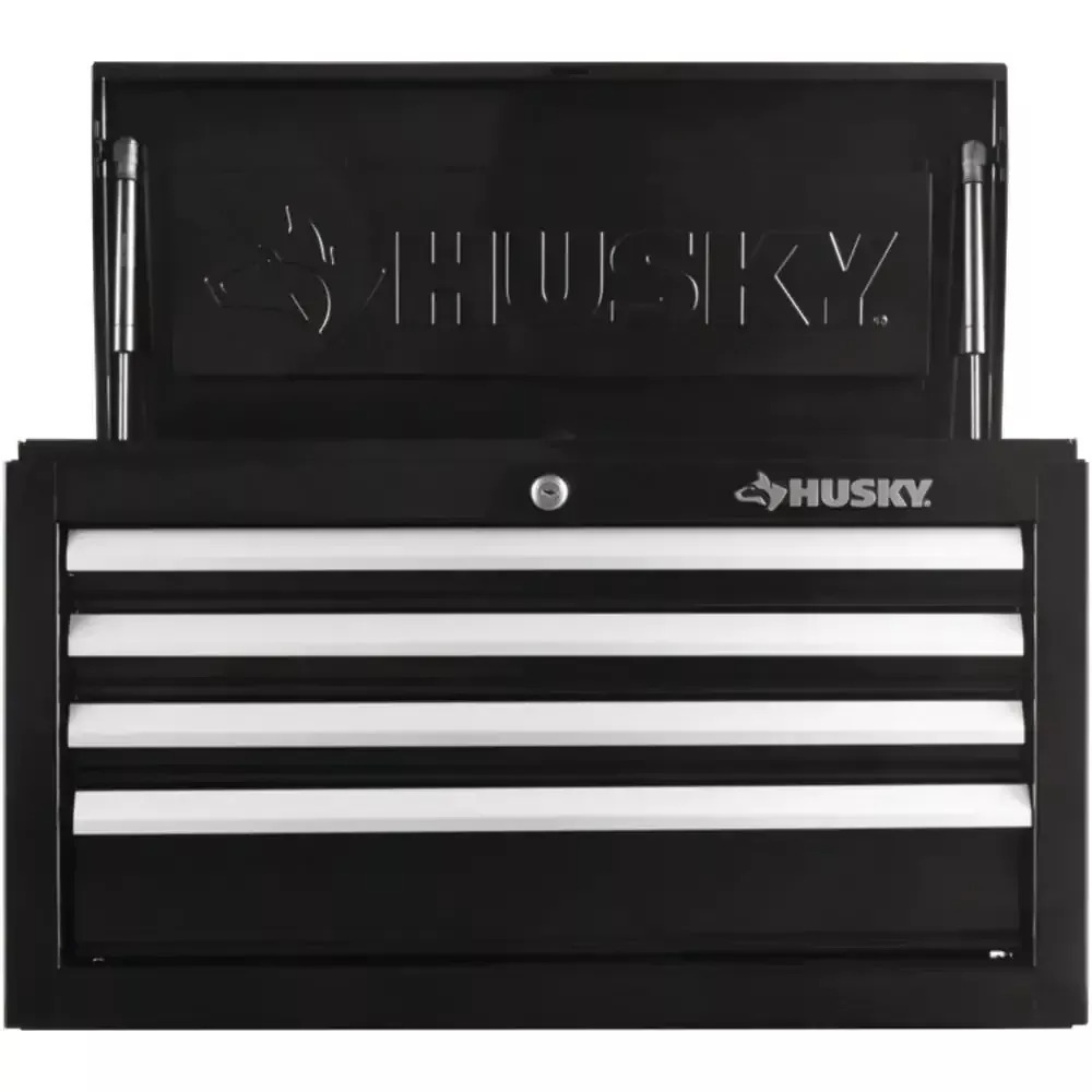 26 IN. W 4-DRAWER TOOL CHEST IN GLOSS BLACK-Kikonat