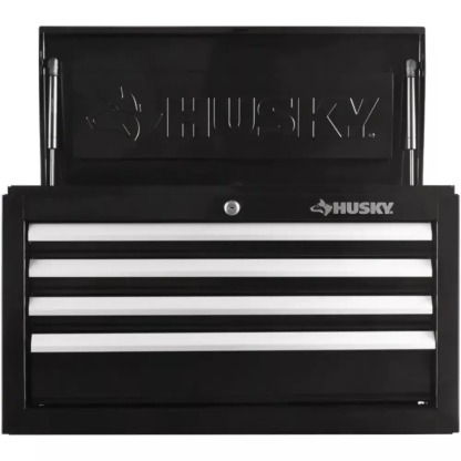 26 IN. W 4-DRAWER TOOL CHEST IN GLOSS BLACK-Kikonat