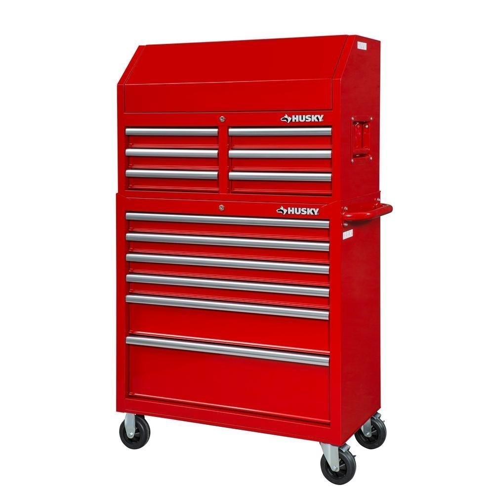 36 in. 12-Drawer Tool Chest and Cabinet combo in Gloss Red-Kikonat