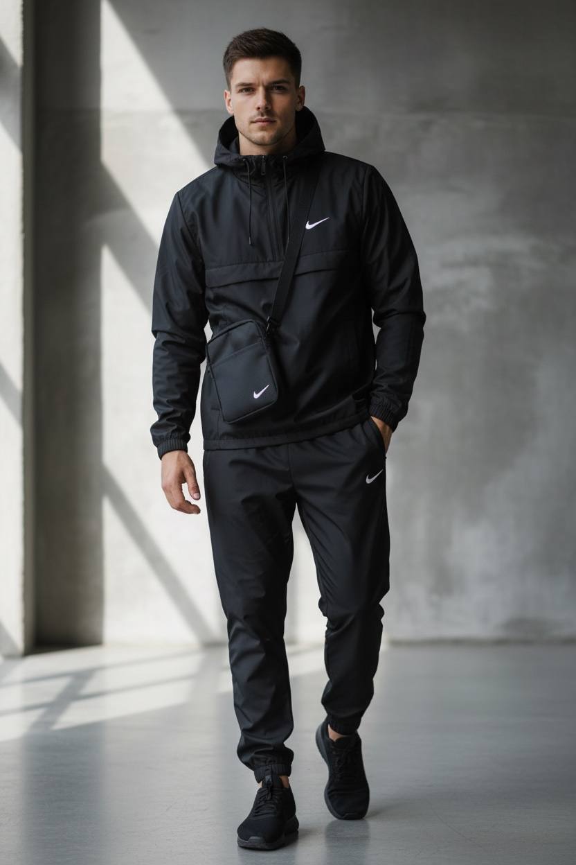 Men’s Windbreaker Tracksuit With Crossbody Bag