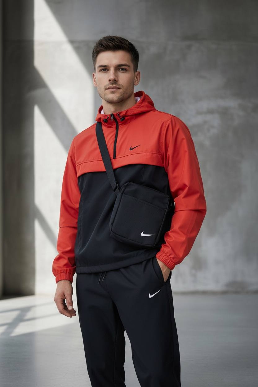 Men’s Windbreaker Tracksuit With Crossbody Bag