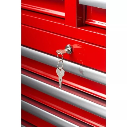 36 IN. W 12-DRAWER COMBINATION TOOL CHEST AND CABINET COMBO IN GLOSS RED-Kikonat