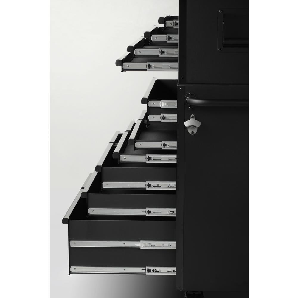 Industrial 41 in. W x 21.5 in. D 15-Drawer Tool Chest and Cabinet Combo in Matte Black-Kikonat