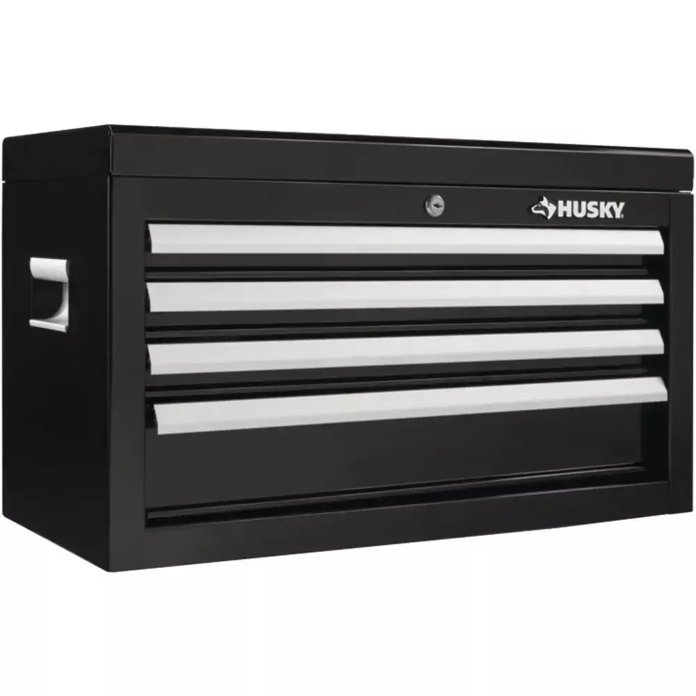 26 IN. W 4-DRAWER TOOL CHEST IN GLOSS BLACK-Kikonat