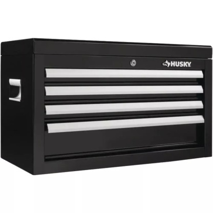 26 IN. W 4-DRAWER TOOL CHEST IN GLOSS BLACK-Kikonat