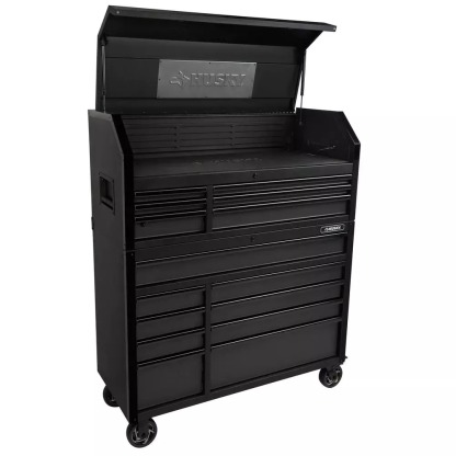 INDUSTRIAL 52 IN. W X 21.5 IN. D 6-DRAWER MATTE BLACK TOP TOOL CHEST WITH PULL-OUT WORK SURFACE AND LED LIGHT-Kikonat