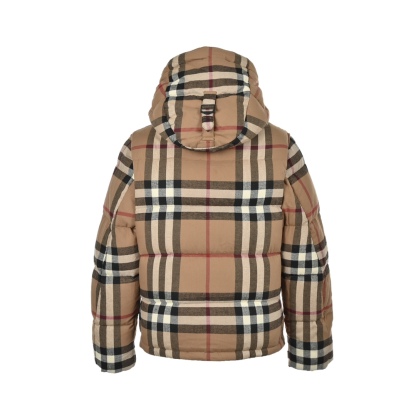Double-sided checkered pattern puffer jacket-Kikonat