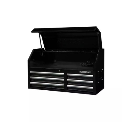 41 IN. 6-DRAWERS TOP CHEST IN BLACK-Kikonat
