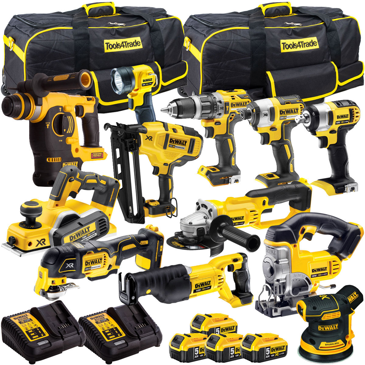 18V 12 Piece Power Tool Kit with 4 x 5.0Ah Batteries T4TKIT-861-Kikonat
