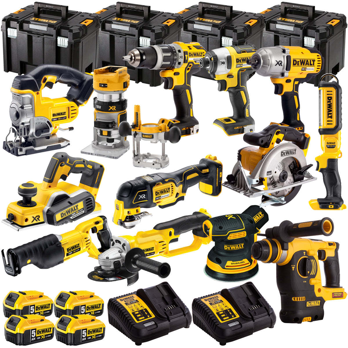 18V 13 Piece Power Tool Kit with 4 x 5.0Ah Batteries T4TKIT-487-Kikonat