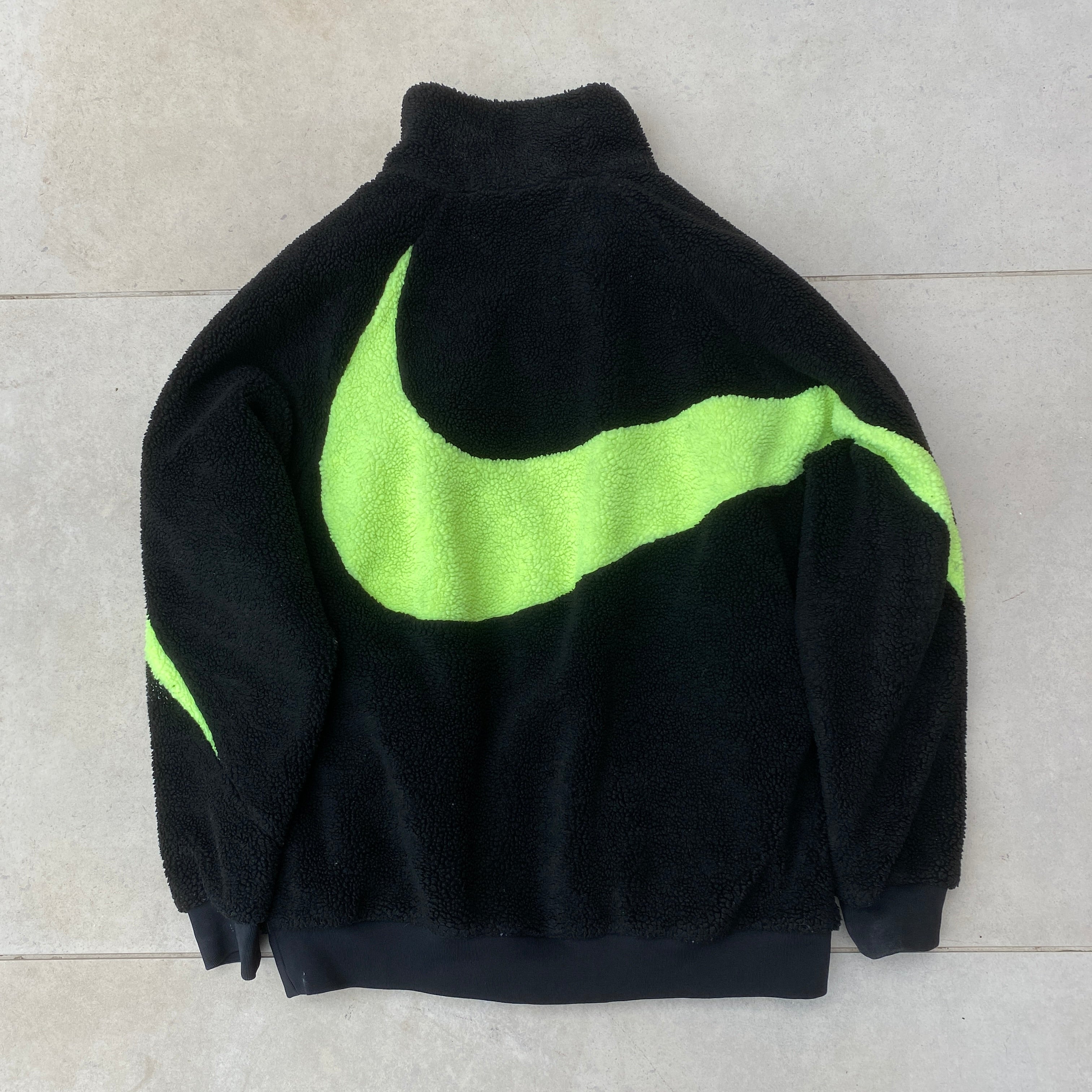 00s Reversible Fleece Coat Jacket Black-Kikonat