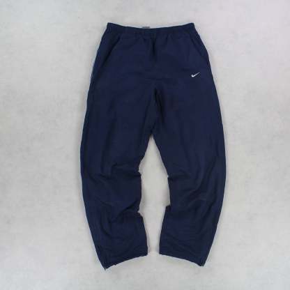 RARE 2000s Spell Out Trackpants Navy-Kikonat