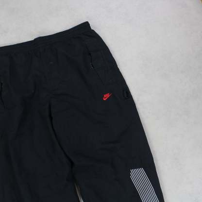 RARE 00s Air Baggy Trackpants Black-Kikonat