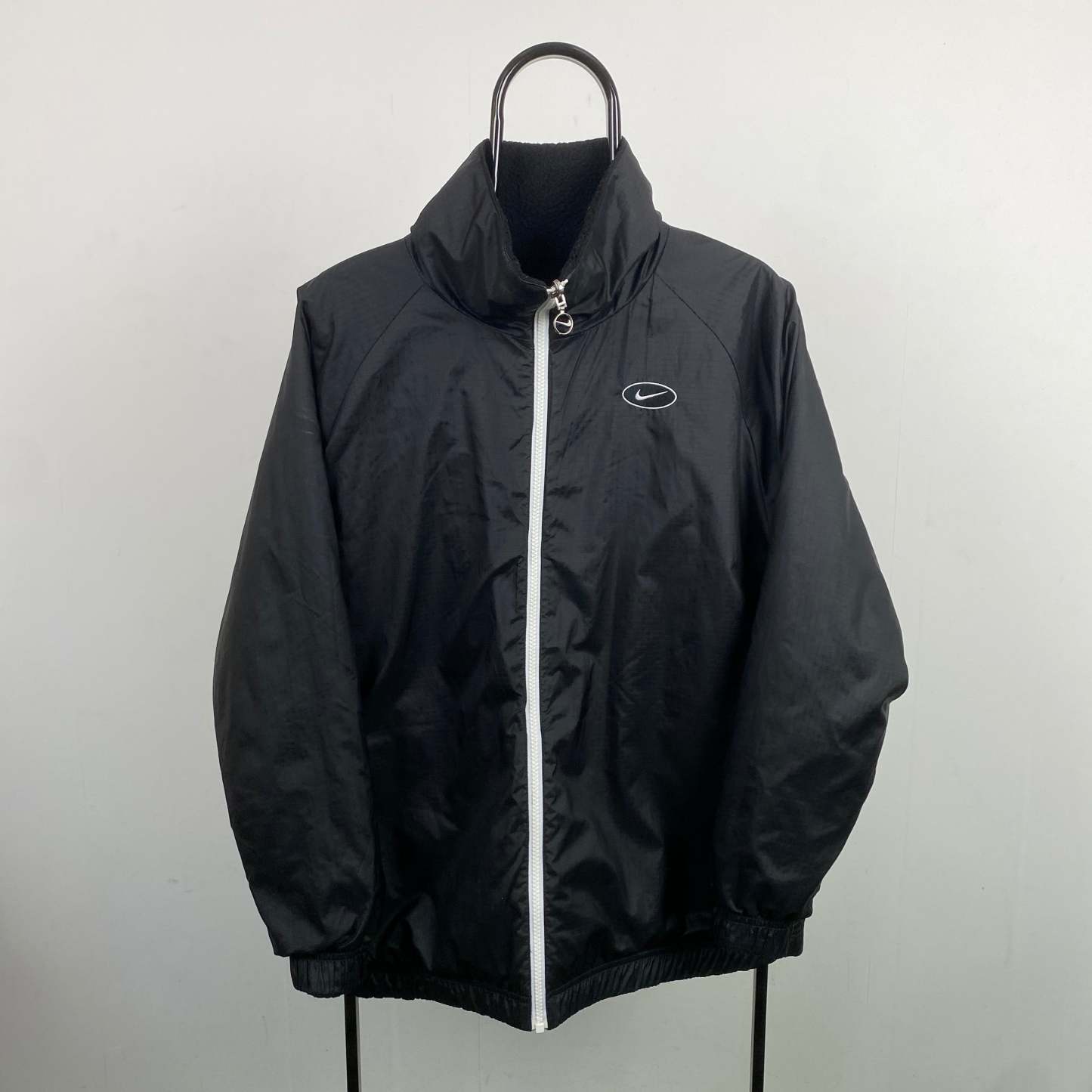 00s Reversible Fleece Coat Jacket Black-Kikonat