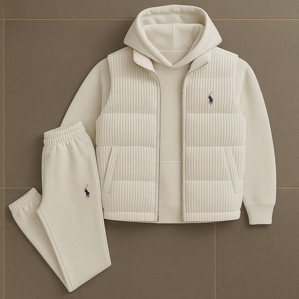 PRL™ Set - Hoodie, Quilted Vest &amp; Pants-Kikonat