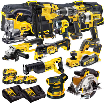 18V 11 Piece Power Tool Kit with 4 x 5.0Ah Batteries T4TKIT-918-Kikonat