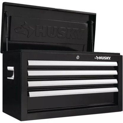26 IN. W 4-DRAWER TOOL CHEST IN GLOSS BLACK-Kikonat