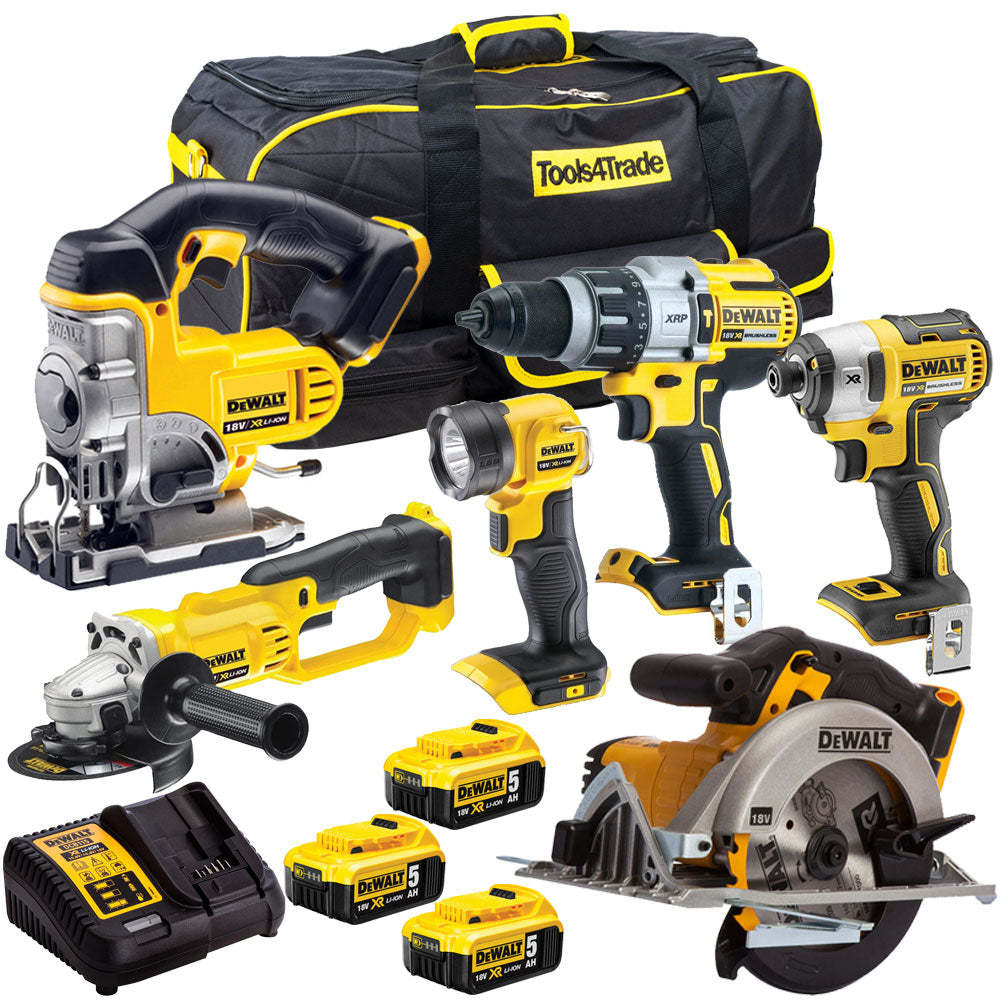 DCK694P3-GB 18V XR 6 Piece Kit 3 x 5.0Ah Batteries with Charger & Bag-Kikonat