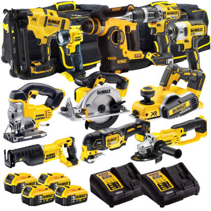 18V 11 Piece Power Tool Kit with 4 x 5.0Ah Batteries T4TKIT-935-Kikonat
