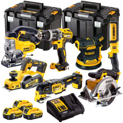 18V 7 Piece Power Tool Kit with 3 x 5.0Ah Batteries T4TKIT-445-Kikonat