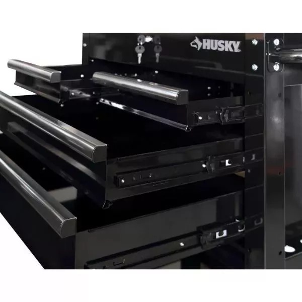 33 IN. W 4-DRAWER MECHANICS TOOL UTILITY CART IN GLOSS BLACK-Kikonat