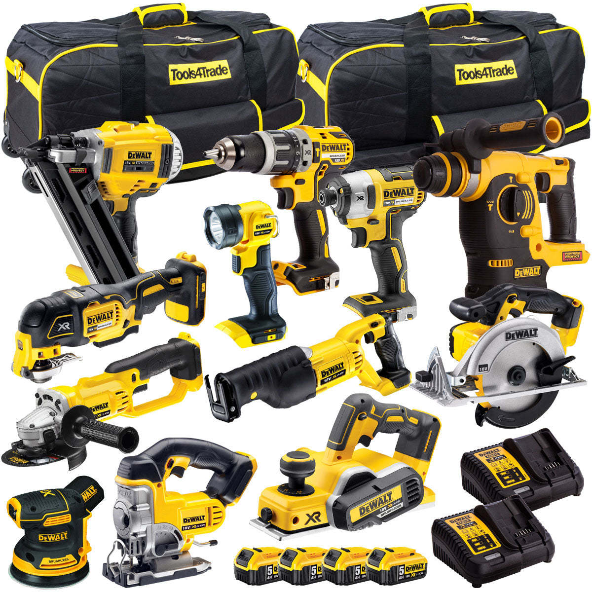 18V 12 Piece Power Tool Kit with 4 x 5.0Ah Batteries T4TKIT-839-Kikonat