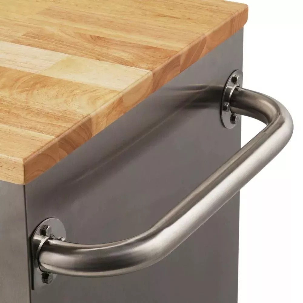 72 IN. 8-DRAWER AND 1-DOOR MOBILE WORKBENCH IN STAINLESS STEEL-Kikonat