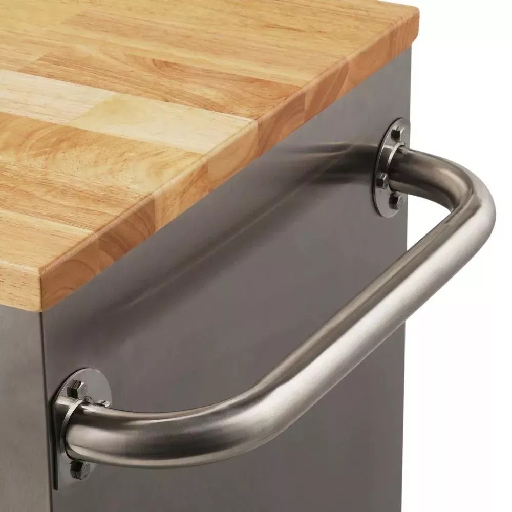 72 IN. 8-DRAWER AND 1-DOOR MOBILE WORKBENCH IN STAINLESS STEEL-Kikonat