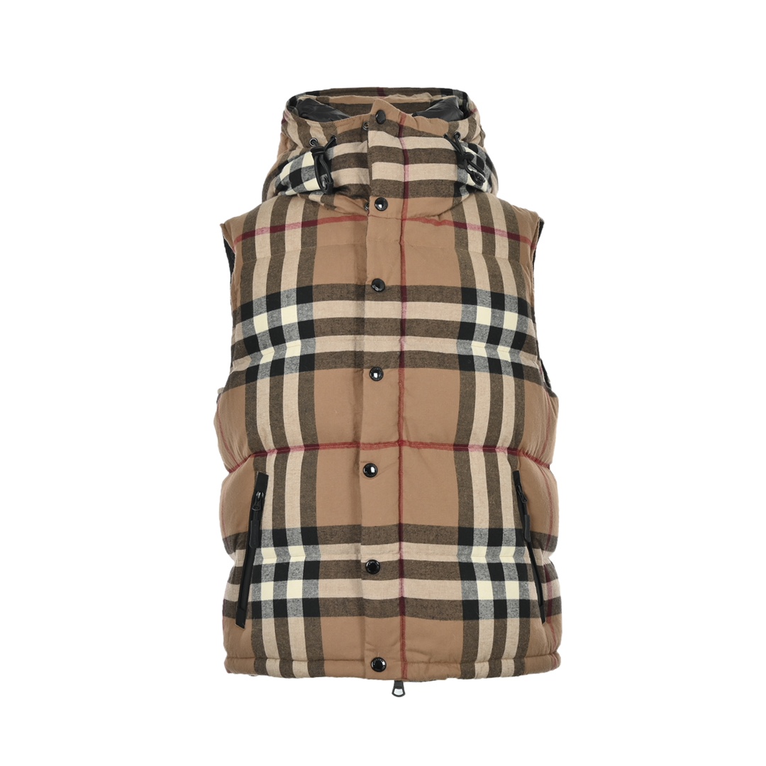 Double-sided checkered pattern puffer jacket-Kikonat