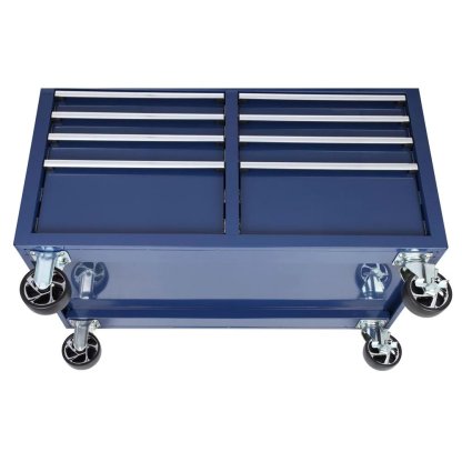 46 in. W x 24.5 in. D 9-Drawer Gloss Blue Deep Tool Chest Mobile Workbench with Hardwood Top-Kikonat