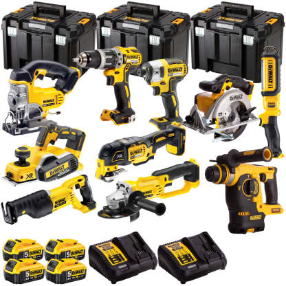 18V 10 Piece Power Tool Kit with 4 x 5.0Ah Batteries T4TKIT-493-Kikonat