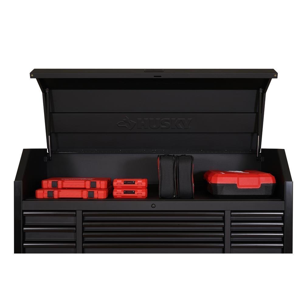 56 in. W 23-Drawer, Deep Combination Tool Chest and Rolling Cabinet Set in Matte Black-Kikonat