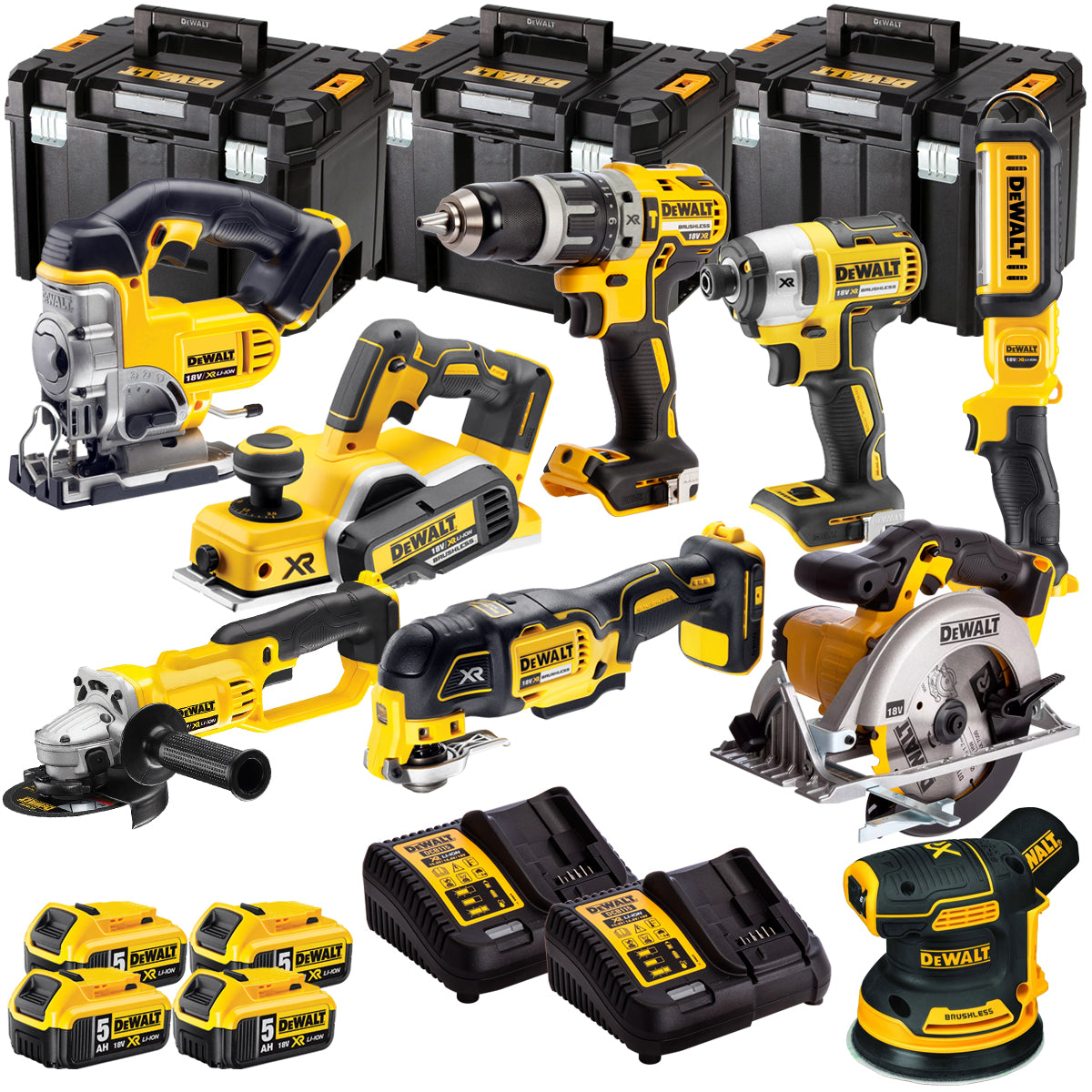 18V 9 Piece Power Tool Kit with 4 x 5.0Ah Batteries T4TKIT-492-Kikonat