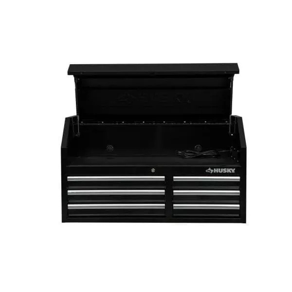 41 IN. 6-DRAWERS TOP CHEST IN BLACK-Kikonat