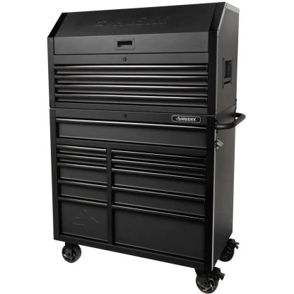 Industrial 41 in. W x 21.5 in. D 15-Drawer Tool Chest and Cabinet Combo in Matte Black-Kikonat