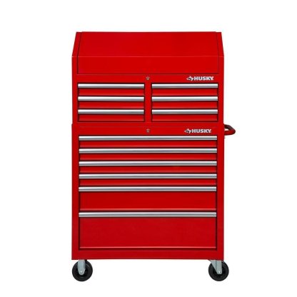 36 in. 12-Drawer Tool Chest and Cabinet combo in Gloss Red-Kikonat